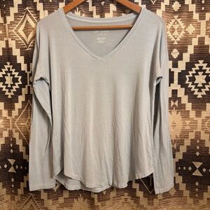 American Eagle Soft & Sexy Long Sleeve Light Blue Top Size Medium
